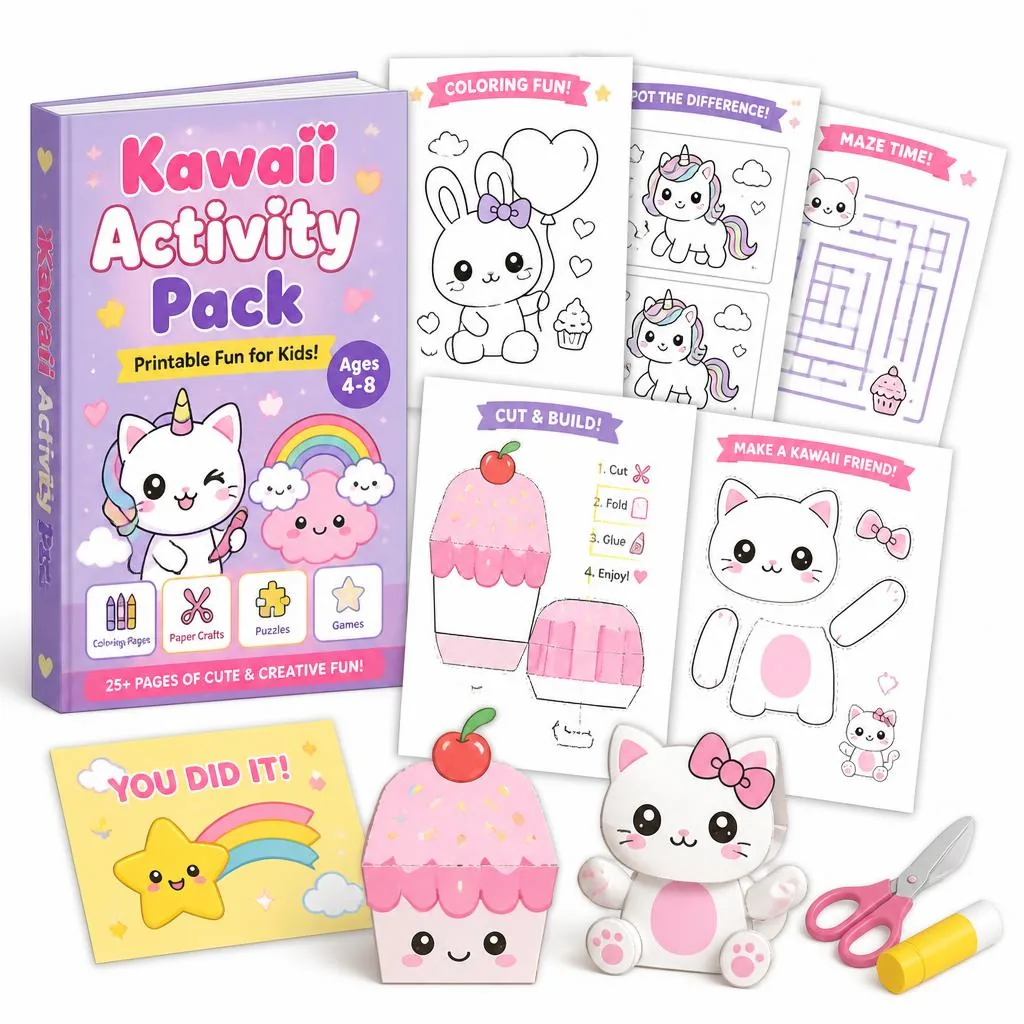 Kit de Atividades Imprimíveis (Colorir, Jogos e Recortar)