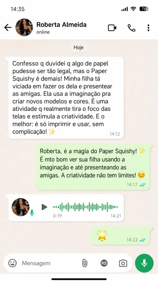 Print de conversa real no WhatsApp 6